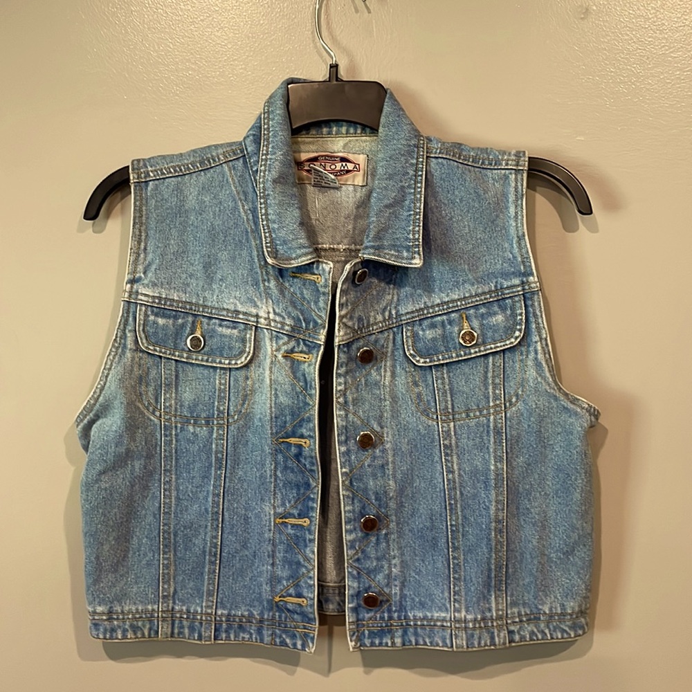 NWOT Sonoma cropped jean vest